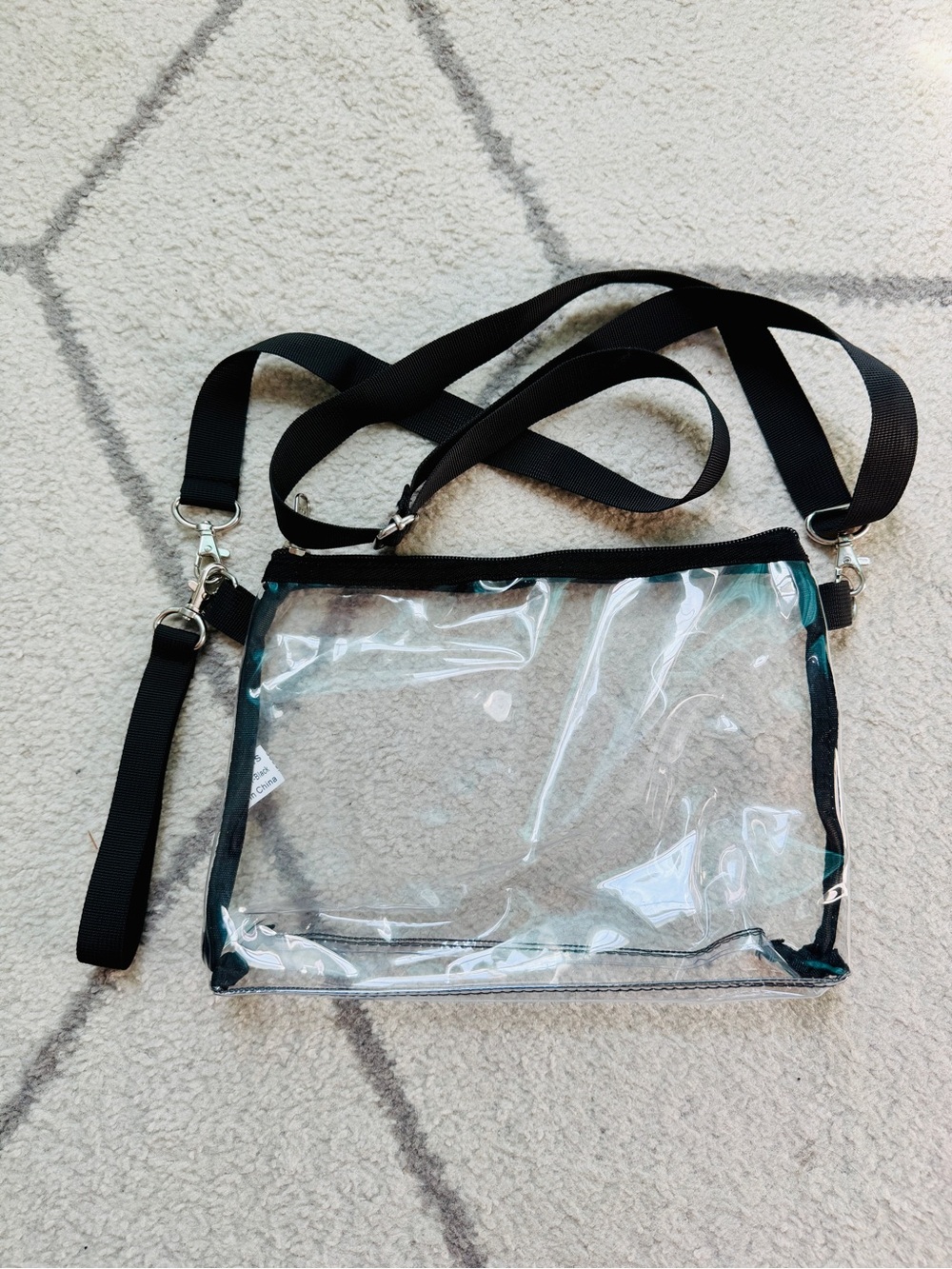 clear crossbody bag 7.5 x 10 x 1.5”